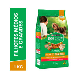 Ração Dog Chow para Cães Filhotes de Porte Médio e Grande Sabor Carne, Frango e Arroz 15Kg