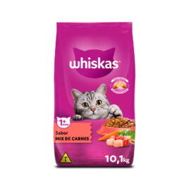 Ração Whiskas para Gatos Adultos Sabor Mix de Carnes