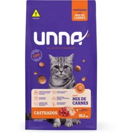 Ração Seca Unna Mix de Carnes para Gatos Castrados